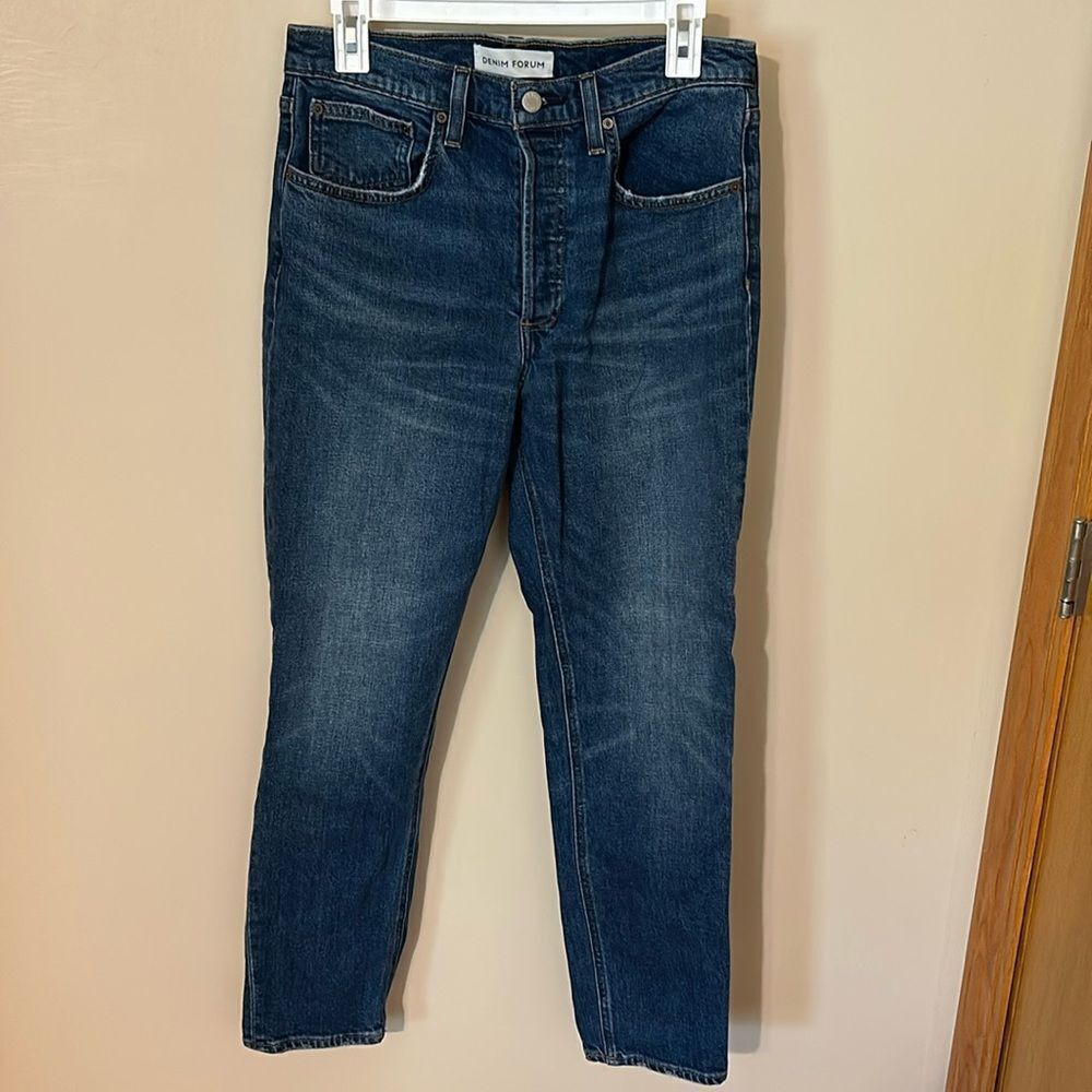 Aritzia Denim Forum button fly the yoko high rise slim jeans size 30